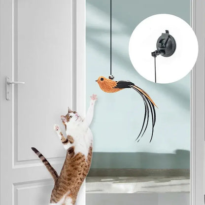 The Swinging Birdy - Suction Cup Swinging Cat Toy