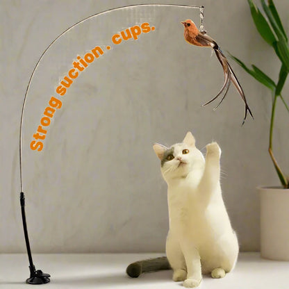 The Swinging Birdy - Suction Cup Swinging Cat Toy